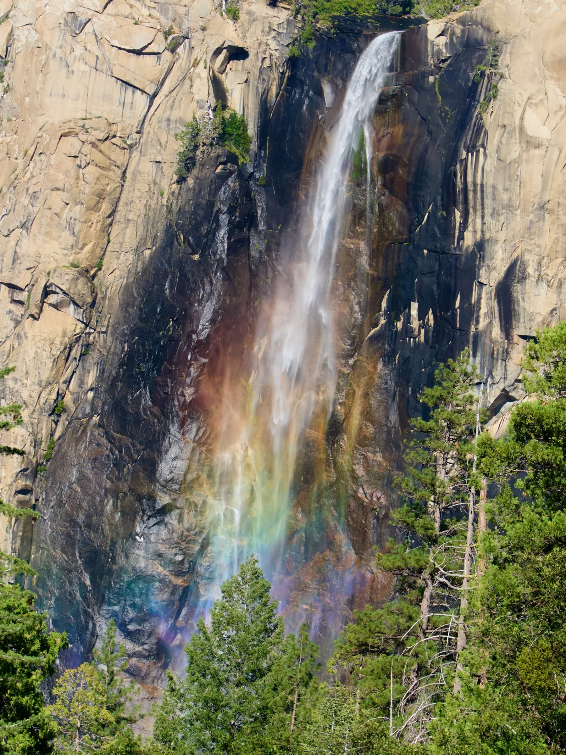 A rainbow in the mist of Bridalveil Fall