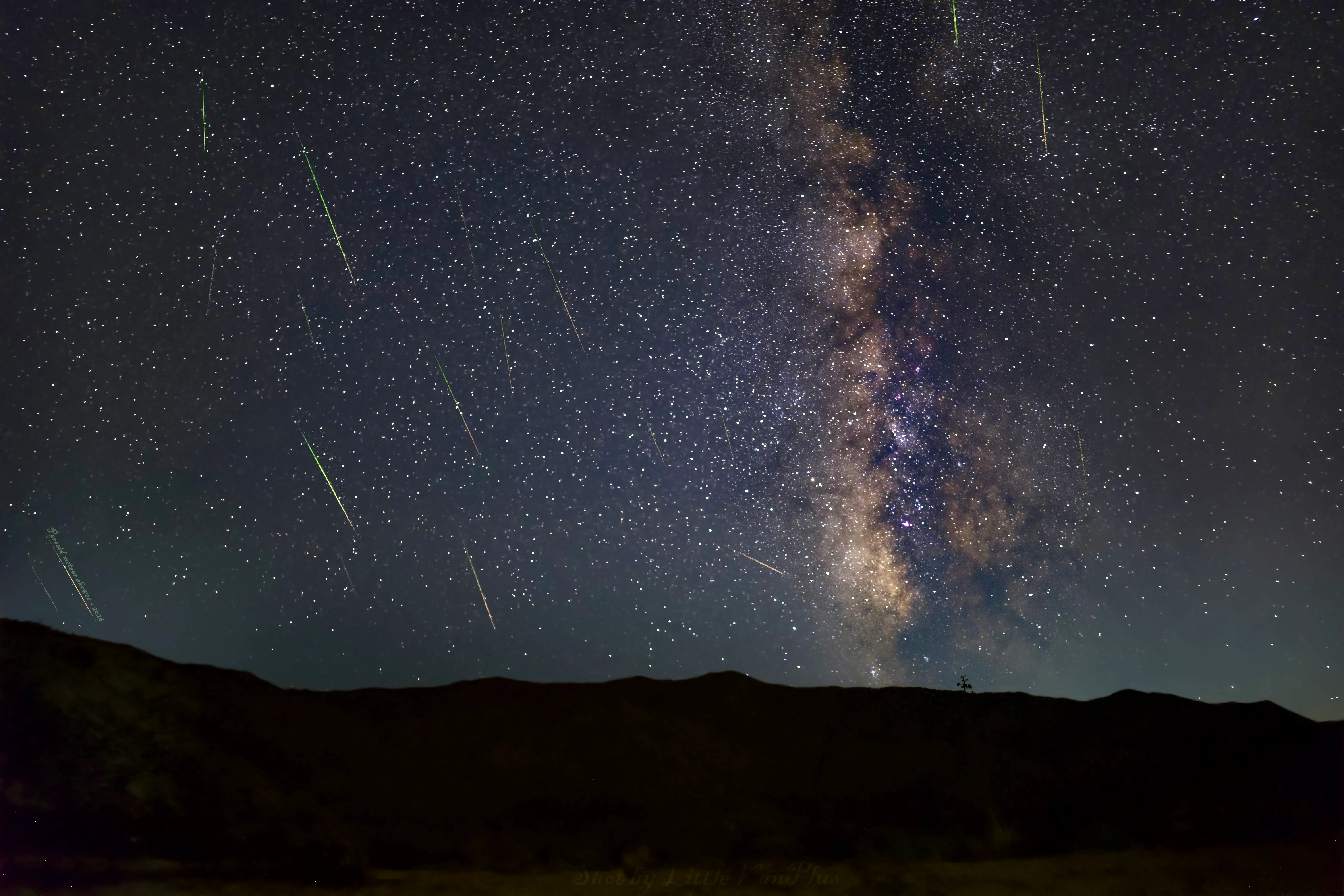 Perseid meteors and the Milky Way